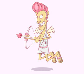 Cupid cartoon  vector and illustration. valentine day