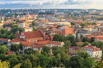 Obraz premium Panorama miasta. Historyczne centrum Wilna