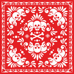  bandana skull. Gothic coat of arms with skull, grunge.vintage design t-shirts