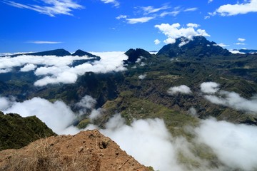 PITON MAIDO, LA REUNION, FRANCE : Mafate circus from viewpoint of piton Maido, La Reunion island,...