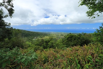 VIEW ON THE INDIAN OCEAN, PLAIN OF PALMISTES ,  IN REUNION ISLAND , FRANCE , OCTOBER 2016
