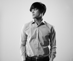 Asian handsome model man in studio