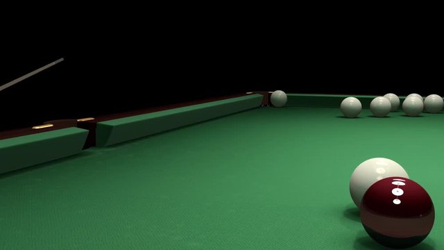 Impossible billiard shot.