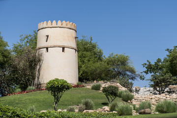 Fototapeta na wymiar Sultan Qabus said fort fortress tower Oman salalah 4