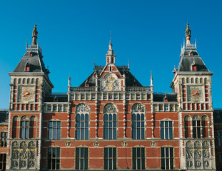Central Station in Amsterdam the Netherlands