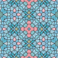 Panele Szklane Podświetlane  Mozaika miękki jasny niebieski dekoracyjny symetryczny wzór