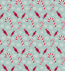 Christmas candies seamless pattern.