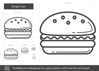 Burger line icon.