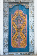 old carved door in the Indonesian style