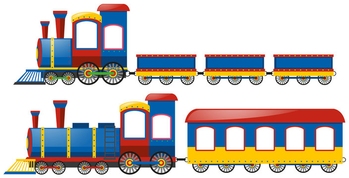 Trains with two types of wagons