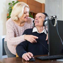 Couple talking with someone online
