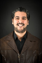 Handsome man doing different expressions in different sets of clothes: love