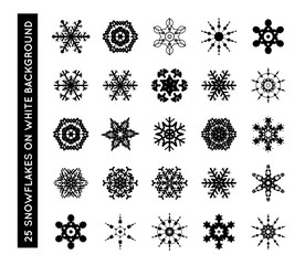 Collection of beautiful vector snowflakes