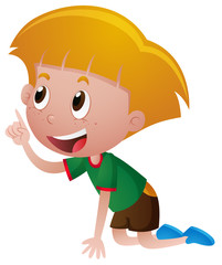 Little boy crawling on the floor