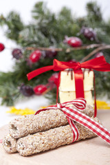 chocolate and a cookie as a delicacy and decorations