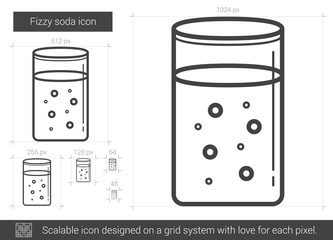 Fizzy soda line icon.