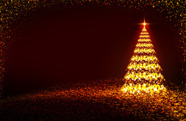 Christmas tree lights background.