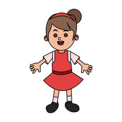 Girl cartoon icon. Kid childhood little and people theme. Isolated design. Vector illustration