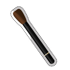 sticker of  brush makeup equipment icon over white background. vector illustration