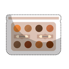 eyeshadow palette makeup equipment icon over white background. colorful design. vector ilustration