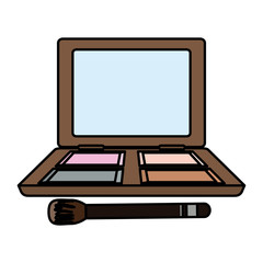 eyeshadow palette makeup equipment icon over white background. colorful design. vector ilustration