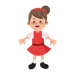 Girl cartoon icon. Kid childhood little and people theme. Isolated design. Vector illustration