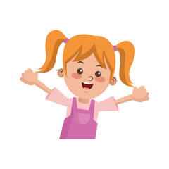 Girl cartoon icon. Kid childhood little and people theme. Isolated design. Vector illustration