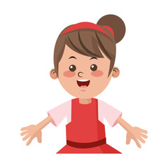 Girl cartoon icon. Kid childhood little and people theme. Isolated design. Vector illustration