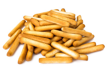 Crispy bread sticks with salt and spices