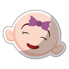cute baby face smiling icon over white background. colorful design. vector illustration