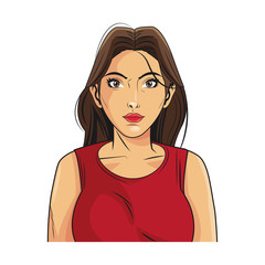 Woman cartoon icon. Girl female avatar person people and human theme. Isolated design. Vector illustration