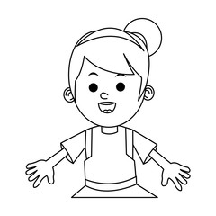 Girl cartoon icon. Kid childhood little and people theme. Isolated design. Vector illustration
