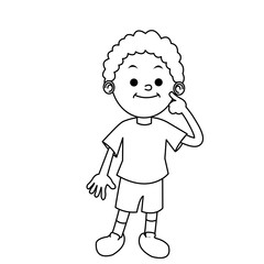 Boy cartoon icon. Kid childhood little and people theme. Isolated design. Vector illustration