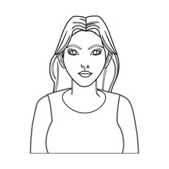 Woman cartoon icon. Girl female avatar person people and human theme. Isolated design. Vector illustration