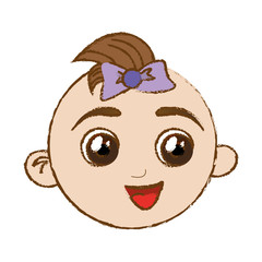 cute baby face smiling icon over white background. colorful design. vector illustration