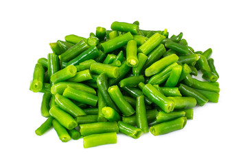 Green Beans on white background