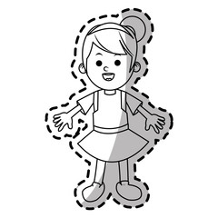Girl cartoon icon. Kid childhood little and people theme. Isolated design. Vector illustration