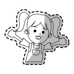 Girl cartoon icon. Kid childhood little and people theme. Isolated design. Vector illustration