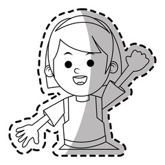 Girl cartoon icon. Kid childhood little and people theme. Isolated design. Vector illustration