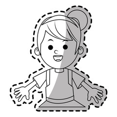 Girl cartoon icon. Kid childhood little and people theme. Isolated design. Vector illustration
