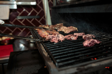 grilled meat with vegetables