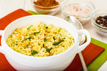Instant soup with Chinese noodles