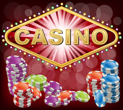 Casino with poker chips