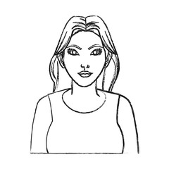 Woman cartoon icon. Girl female avatar person people and human theme. Isolated design. Vector illustration