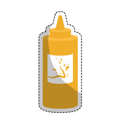 mustard sauce bottle icon over white background. colorful design. vector illustration