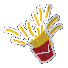 french fries box icon over white background. fast food concept. colorful design. vector illusttration