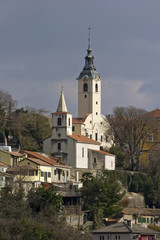 Fototapeta na wymiar Church of Our Lady of Trsat and church of St George, town Rijeka, Croatia