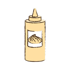 mayonnaise sauce bottle icon over white background. colorful design. vector illustration