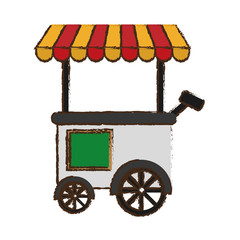 Fast food sale car, cart vector illustration