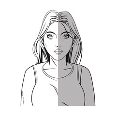 Woman cartoon icon. Girl female avatar person people and human theme. Isolated design. Vector illustration